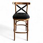 Banqueta Espanha Cor Mel Assento Courissimo Preto
