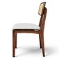 Cadeira de Jantar Verona no Carvalho Natural Encosto Rattan Linho offwhite Cadeira de Jantar Verona no Carvalho Natural Encosto Rattan Linho offwhite