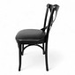 Cadeira Espanha no Laca Preto com Assento em Courissimo Preto