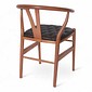 Cadeira Wishbone Confortável e Elegante no Castanho