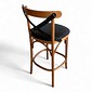 Banqueta Espanha Cor Mel Assento Courissimo Preto