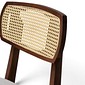 Cadeira de Jantar Verona no Imbuia Glaze Encosto Rattan Linho offwhite Cadeira de Jantar Verona no Imbuia Glaze Encosto Rattan Linho offwhite