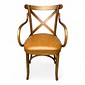 Cadeira Espanha Com Braços Castanho Estofado Itapema Camel