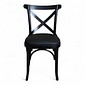 Cadeira Espanha no Laca Preto com Assento em Courissimo Preto