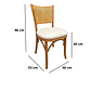 Cadeira Luxemburgo Cor Mel Assento Estofado Courissimo Creme