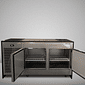 Balcão refrigerado Metalic Balcão refrigerado Metalic duas portas visão frontal com as portas abertas