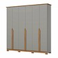 Guarda-roupa Casal Andreas 6 Portas Cinza/Nature - Henn Guarda-roupa Casal Andreas 6 Portas Cinza/Nature - Henn