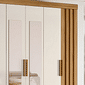 Guarda Roupa Casal Valênça 6 Portas Ripado com Espelho Freijo/Off White Moval Guarda Roupa Casal Valênça 6 Portas Ripado com Espelho Freijo/Off White Moval