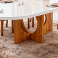 Sala de Jantar Premium Lauren 6 Cadeiras Rimini Mesa 196x90cm - Off White