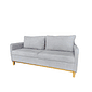 Sofá Tóquio 3 Lugares com Pés e Base em Madeira de Eucalipto, Cinza - Malu Estofados Sofá Tóquio 3 Lugares com Pés e Base em Madeira de Eucalipto, Cinza - Malu Estofados