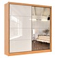 Guarda-Roupa 2 Portas de Correr 4 Gavetas Robel Studio 100% MDF Cinamomo/Off White Guarda-Roupa 2 Portas de Correr 4 Gavetas Robel Studio 100% MDF Cinamomo/Off White