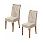 Conjunto 02 Cadeiras Lopas Apogeu - Amendoa/Veludo Naturalle Creme Conjunto 02 Cadeiras Lopas Apogeu - Amendoa/Veludo Naturalle Creme