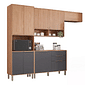 Cozinha Completa Modulada em MDF 4 Peças MGM Divina Freijó/Titanium Cozinha Completa Modulada em MDF 4 Peças MGM Divina Freijó/Titanium
