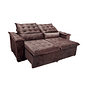 Sofá Retrátil Reclinável Dcore Veneza 210cm 2 Módulos Marrom Sofá Retrátil Reclinável Dcore Veneza 210cm 2 Módulos Marrom