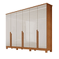 Guarda-Roupa Casal 100% MDF 6 Portas Bianchi, Bianca, Naturall/Off White Guarda-Roupa Casal 100% MDF 6 Portas Bianchi, Bianca, Naturall/Off White