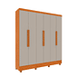 Guarda-roupa Casal Alice 6 Portas 4 Gavetas 180cm Tcil - Cinamomo/Off White