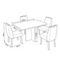 Mesa de Jantar com 04 Cadeiras Real Tampo 130x90 Centímetros Bom Pastor - Sem Vidro