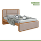 Cama Casal em MDF/MDP Lopas Leder Amendoa Clean/Bege Cama Casal em MDF/MDP Lopas Leder Amendoa Clean/Bege