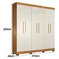 Guarda-roupa Flórida 6 Portas 4 Gavetas Tigus 210cm - Amadeirado/Off White