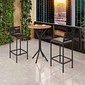 Conjunto Mesa 02 Banquetas Móveis Teixeira Nina Tampo Madeira Preto Corda Náutica - Preto