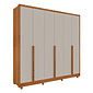 Guarda-Roupa Casal em MDF 6 Portas Tcil Móveis Fortuna C/ Pés Cinamomo/Off White Guarda-Roupa Casal em MDF 6 Portas Tcil Móveis Fortuna C/ Pés Cinamomo/Off White