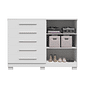 Cômoda Bella 100% MDF 5 Gavetas com Sapateira ACP - Branco