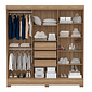Guarda-Roupa Casal 6 Portas Pratico Amendoa/Off White - Demobile Guarda-Roupa Casal 6 Portas Pratico Amendoa/Off White - Demobile