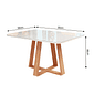 Conjunto Mesa Jantar 100% MDF Scott 90x90 com 4 cadeiras Nature/Off White/Linho3025 - Bom Pastor