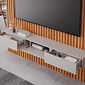 Painel Ripado para TV 65 Polegadas em MDF Permóbili Maragogi 185cm Cinamomo/Off White