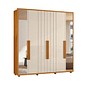 Guarda-Roupa Casal Veronese Frisado 6 Portas com Espelho 100% MDF Madetec - Cinamomo/Off White