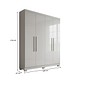 Guarda-Roupa Solteiro 100% MDF 4 Portas Sergipe Branco - Bianchi Guarda-Roupa Solteiro 100% MDF 4 Portas Sergipe Branco - Bianchi