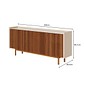 Buffet Dune 4P 1.8m Ripado Imcal Off WHite 4 Portas Fecho Toque Madeira Maciça Gaveta Interna Dobradiças Amortecedor