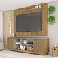 Rack com Painel para TV Até 75 Polegadas Simetria 2 Portas Frisado Mel/Cacal - Caemmun Rack com Painel para TV Até 75 Polegadas Simetria 2 Portas Frisado Mel/Cacal - Caemmun