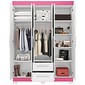 Guarda-Roupa Solteiro 6 Portas 2 Gavetas NT 6015 Notável - Branco/Rosa Flex Guarda-Roupa Solteiro 6 Portas 2 Gavetas NT 6015 Notável - Branco/Rosa Flex