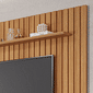 Rack com Painel 2.3 Ripado para TV 75 Polegadas em MDF Permóbili Moema Nature/Off White