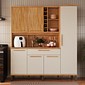 Kit de Cozinha Compacta 180 6 Portas 100% MDF Cecília Rio Doce - Amendoa/Off White Kit de Cozinha Compacta 180 6 Portas 100% MDF Cecília Rio Doce - Amendoa/Off White