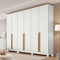 Guarda-roupa Casal 100% MDF Bianca 6 Portas 230cm Bianchi - Branco/Nature Guarda-roupa Casal 100% MDF Bianca 6 Portas 230cm Bianchi - Branco/Nature