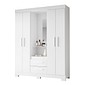 Guarda-roupa Solteiro NT6055 com Espelho 4 Portas 138,5cm Notável - Branco Fosco - Br/Rsfle