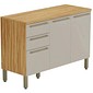 Balcão Ronipa 3 Portas 2 Gavetas Nápoli Prime 120cm Amêndoa/Off White