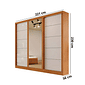Guarda-Roupa Casal Com Espelho 3 Portas de Correr 100% MDF Capri Naturall/Off White - Bianchi