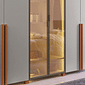 Guarda Roupa 6 Portas Modernita Reflecta com LED Duplex Casal Bom Pastor - Nogal/Bege-acinzentado