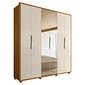 Guarda-Roupa Casal Matisse 6 Portas com Espelho 100% MDF Madetec - Cinamomo/Off White Guarda-Roupa Casal Matisse 6 Portas com Espelho 100% MDF Madetec - Cinamomo/Off White