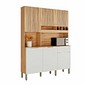 Armário de Cozinha Kit 6 Portas 1 Gaveta 100% MDF  Ronipa Moscato Amendoa/Off White Armário de Cozinha Kit 6 Portas 1 Gaveta 100% MDF  Ronipa Moscato Amendoa/Off White