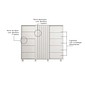 Cômoda Pegasus 2 Portas 5 Gavetas 136cm CAEMMUN - Branco