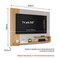 Painel para TV 50 polegadas Permobili Dunas Off White/Nature Painel para TV 50 polegadas Permobili Dunas Off White/Nature
