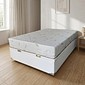 Conjunto Base Baú Casal Ortolike Corino Branco + Colchão Jade Borda Infinita D33 Design Colchões 138x188cm