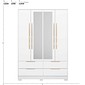 Guarda-roupa Casal Domo 4 Portas com Espelho 157cm Demóbile - Branco