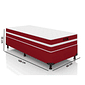 Cama Box Solteiro (Colchão + Base) Zeus 88x188 Molas Ensacadas Vermelho Baflex
