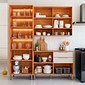 Cozinha Esplêndida Cristal 3 Módulos 100% MDF Cristaleira Reflecta com LED, MGM Móveis - Cinamomo/Of White