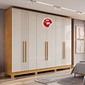 Guarda-roupa Modena 6 Portas 220cm 100% Chf Moveis - Cinamomo/Off White